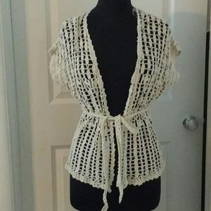 Dress Barn Crochet Sweater w/Belt NWOT